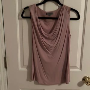 Classifies Entier Dusky Pink sleeveless drape neck blouse